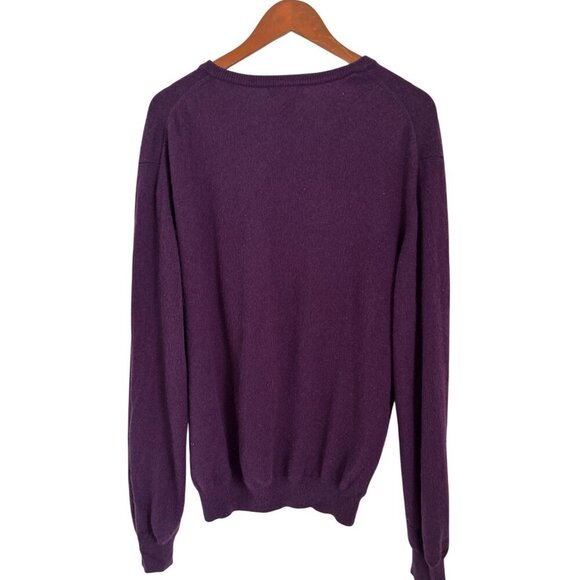 JOSEPH & LYMAN 100% Cashmere Sweater Knitted V-Neck Preppy Pullover Size Large - Picture 7 of 8